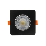 Oczko podtynkowe Plus kwadratowe ruchome czarne LED CCT
