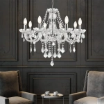 Lampa wisząca Cristallo 8 srebrna 8xE14