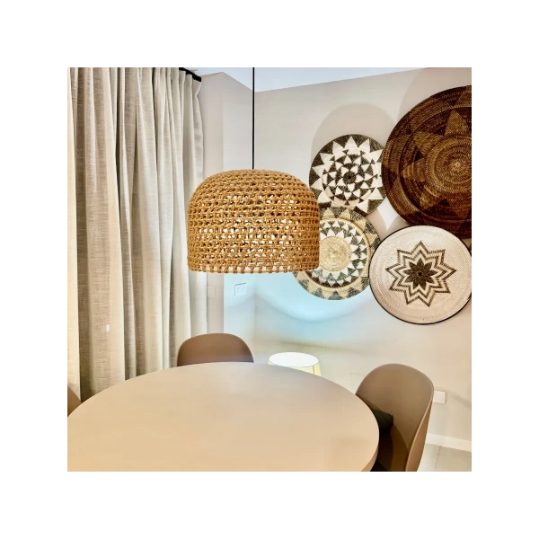 Lampa wisząca Kanso rattanowa 40 cm jasnobrązowa 1xE27