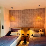 Lampa wisząca Shella 60 cm rattanowa jasne drewno 1xE27