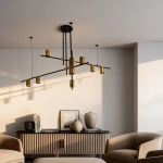 Lampa wisząca Arizona 9 czarno-złota 9xGU10