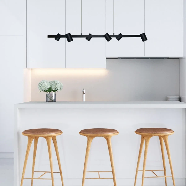 Lampa wisząca Snow 6 115 cm czarna 6xGU10