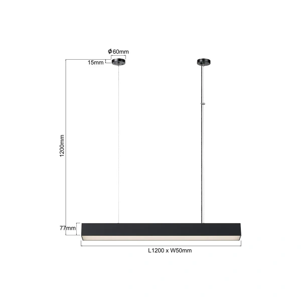 Lampa wisząca Luci M czarna LED 32W CCT