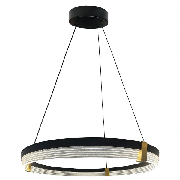 Lampa wisząca Plum Triangle 60 cm czarno-transparentna LED 32W CCT