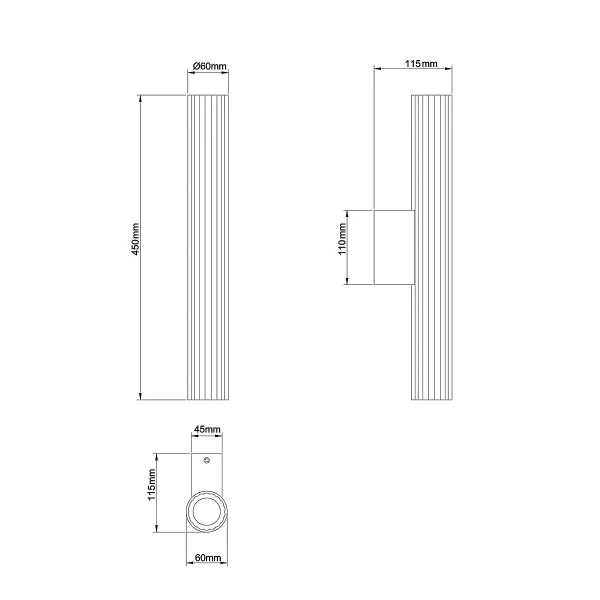 Kinkiet Linea 45 cm czarny LED CCT