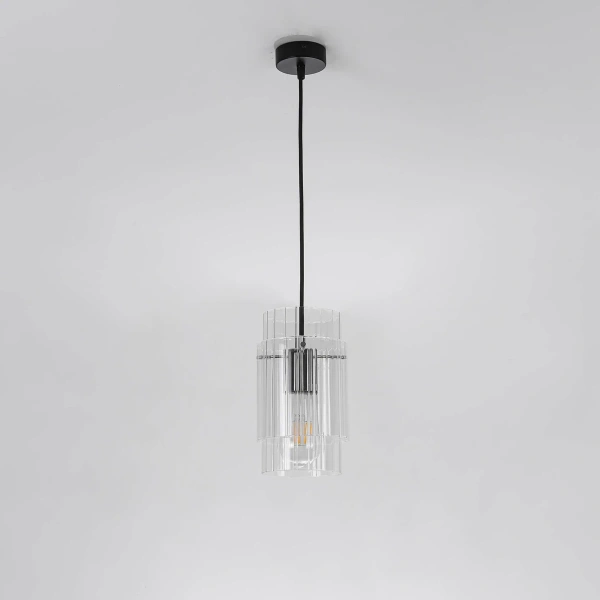 Lampa wisząca Savona 1 transparentno-czarna 1xE27