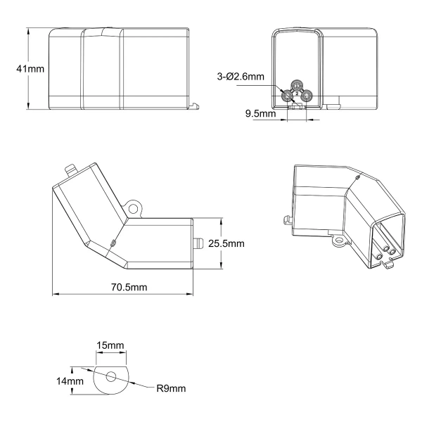 Łącznik L 120° mechaniczny Geometric System New