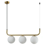 Lampa wisząca Alisa 3 złota z białymi kloszami 3xE14