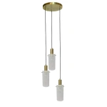 Lampa wisząca Tirana 3 okrągła biało-złota 3xE27