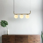 Lampa wisząca Alisa 3 złota z białymi kloszami 3xE14
