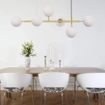 Lampa wisząca Alisa 6 złota z białymi kloszami 6xE14