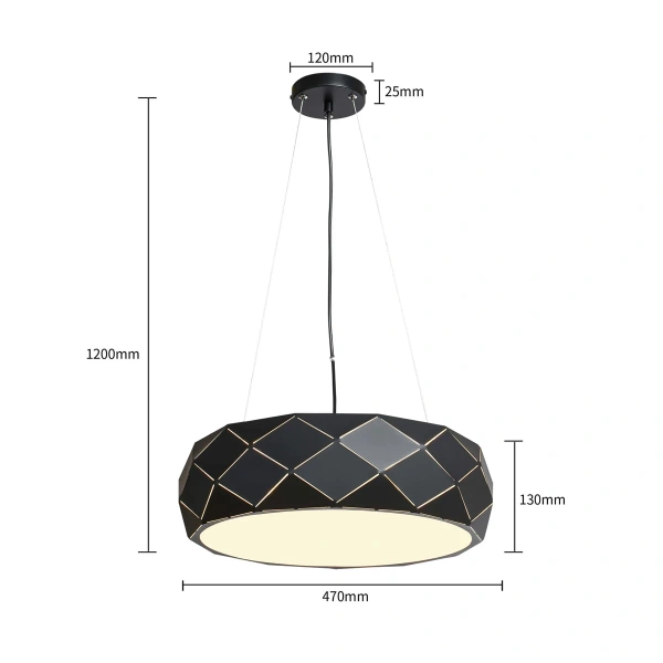 Lampa wisząca Reus czarna 3xE27