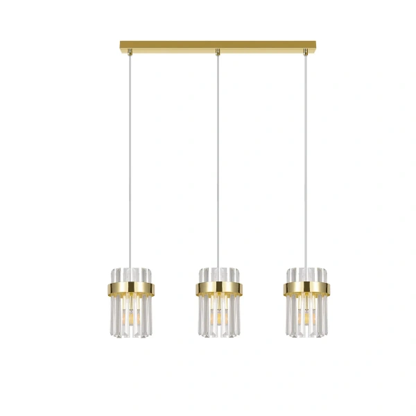 Lampa wisząca Vetro listwa złota 3xE14