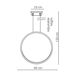 Lampa wisząca Mirror S czarna LED CCT IP44