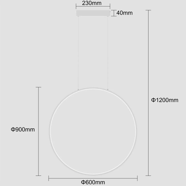 Lampa wisząca Mirror L biała LED 50W 3000K IP44