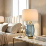 Lampa stołowa Amur niebieska 1xE27