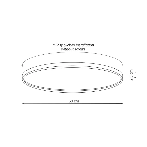 Plafon California 60 cm czarny LED 50W CCT