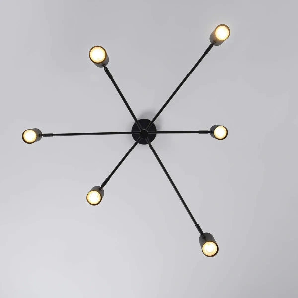 Lampa wisząca Snow 6 80 cm czarna 6xGU10