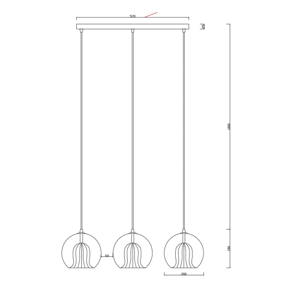 Lampa wisząca Arette 3 złota 3xE27