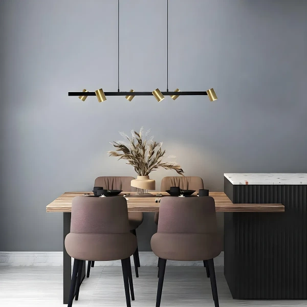 Lampa wisząca Snow 6 115 cm czarno-złota 6xGU10