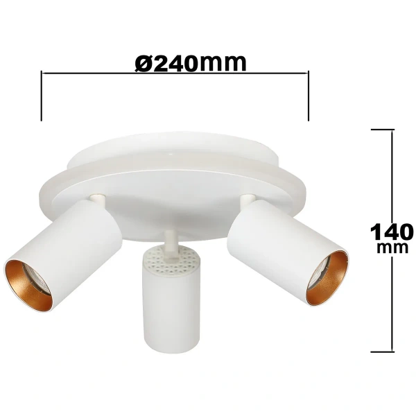 Plafon Parma 3 okrągły biały 3xGU10 + LED 13W CCT
