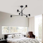Lampa wisząca Snow 6 80 cm czarna 6xGU10