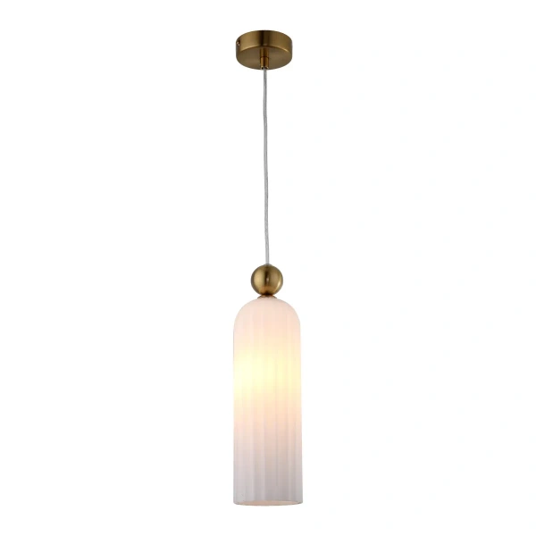 Lampa wisząca Piega 1 złota z białym kloszem 1xE14