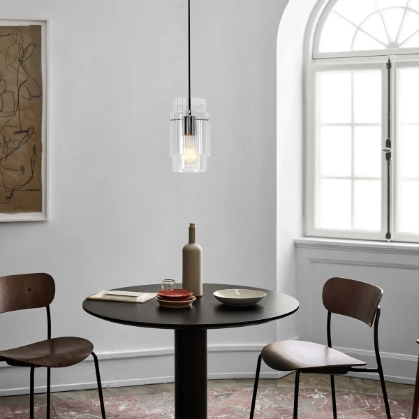 Lampa wisząca Savona 1 transparentno-czarna 1xE27