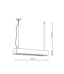 Lampa wisząca Ibros 63 cm czarna LED 18W 4000K