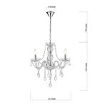 Lampa wisząca Cristallo 3 srebrna 3xE14