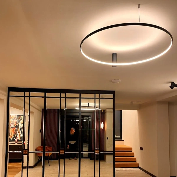 Plafon Ring S 60 cm czarny LED 3000K