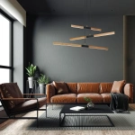 Lampa wisząca Lugano 3 brązowo-czarna LED 3000K