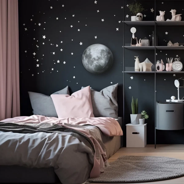 Plafon Luna planeta 38 cm szary LED 24W 4000K