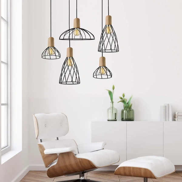 Lampa wisząca Moderno mała czarno-brązowa 1xGU10
