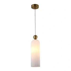 Lampa wisząca Piega 1 złota z białym kloszem 1xE14