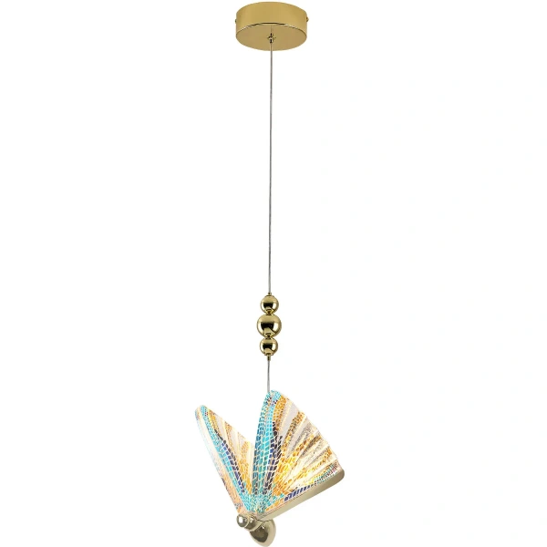 Lampa wisząca Mariposa 1 złota z kolorowymi elementami LED CCT