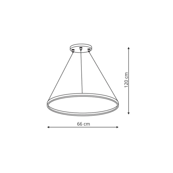 Lampa wisząca Ring 66 cm czarna LED 35W CCT