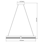 Lampa wisząca Plum Triangle 60 cm czarno-transparentna LED 32W CCT