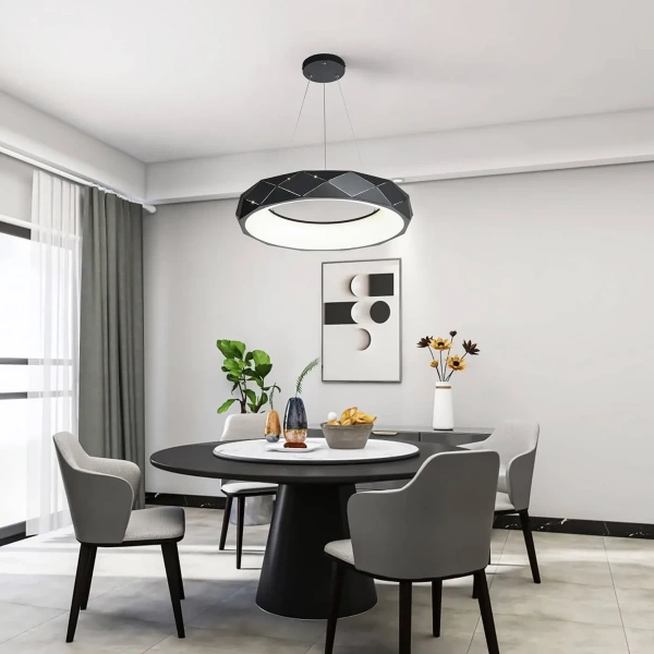 Lampa wisząca Reus czarna LED 4000K