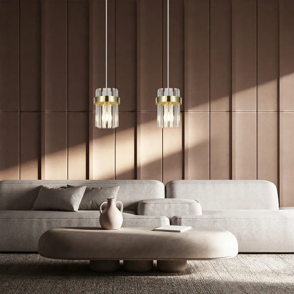 Lampa wisząca Vetro listwa złota 2xE14