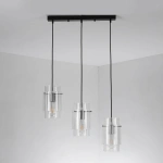 Lampa wisząca Savona 3 listwa transparentno-czarna 3xE27