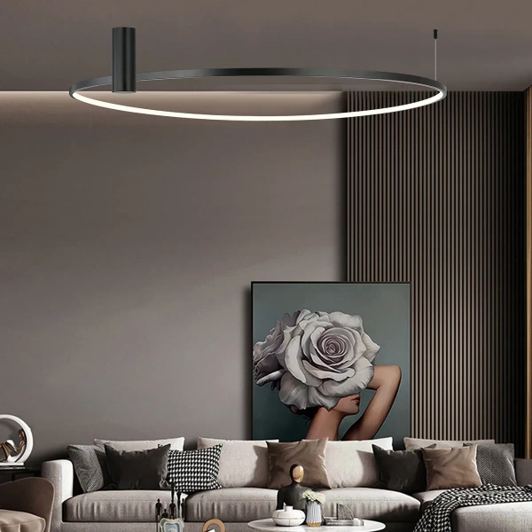 Plafon Ring L 90 cm czarny LED 50W CCT