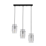 Lampa wisząca Savona 3 listwa transparentno-czarna 3xE27