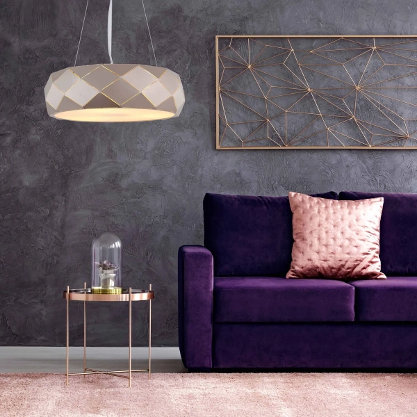 Lampa wisząca Reus różowozłota 3xE27