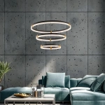 Lampa wisząca Plum 3 śr. 80/60/40 cm czarno-transparentna LED CCT