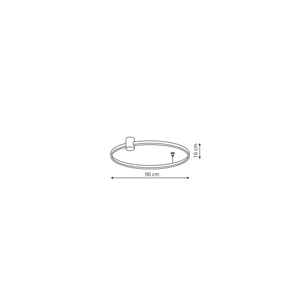 Plafon Ring L 90 cm czarny LED 50W CCT