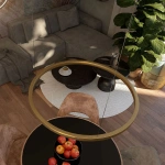 Lampa wisząca Midway duża złota LED 3000K
