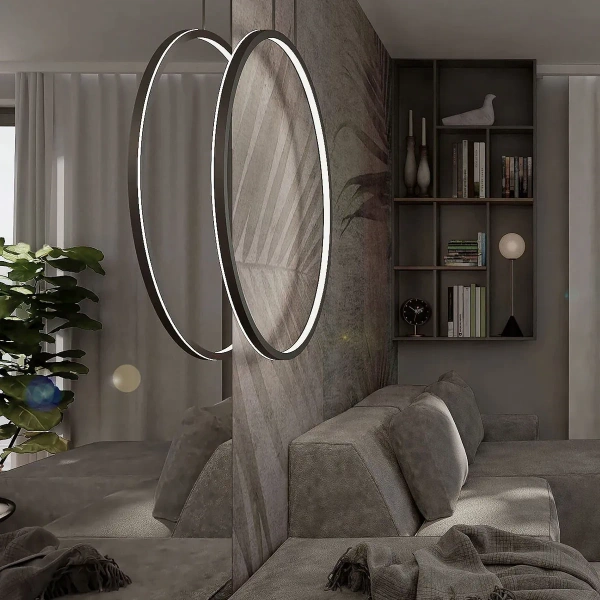 Lampa wisząca Mirror S czarna LED CCT IP44