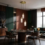 Lampa wisząca Tirana 3 okrągła biało-złota 3xE27