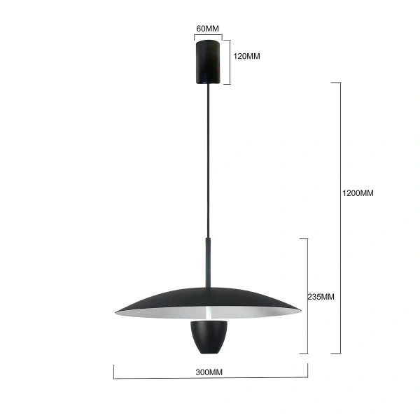 Lampa wisząca Ufo S czarna LED 8W CCT